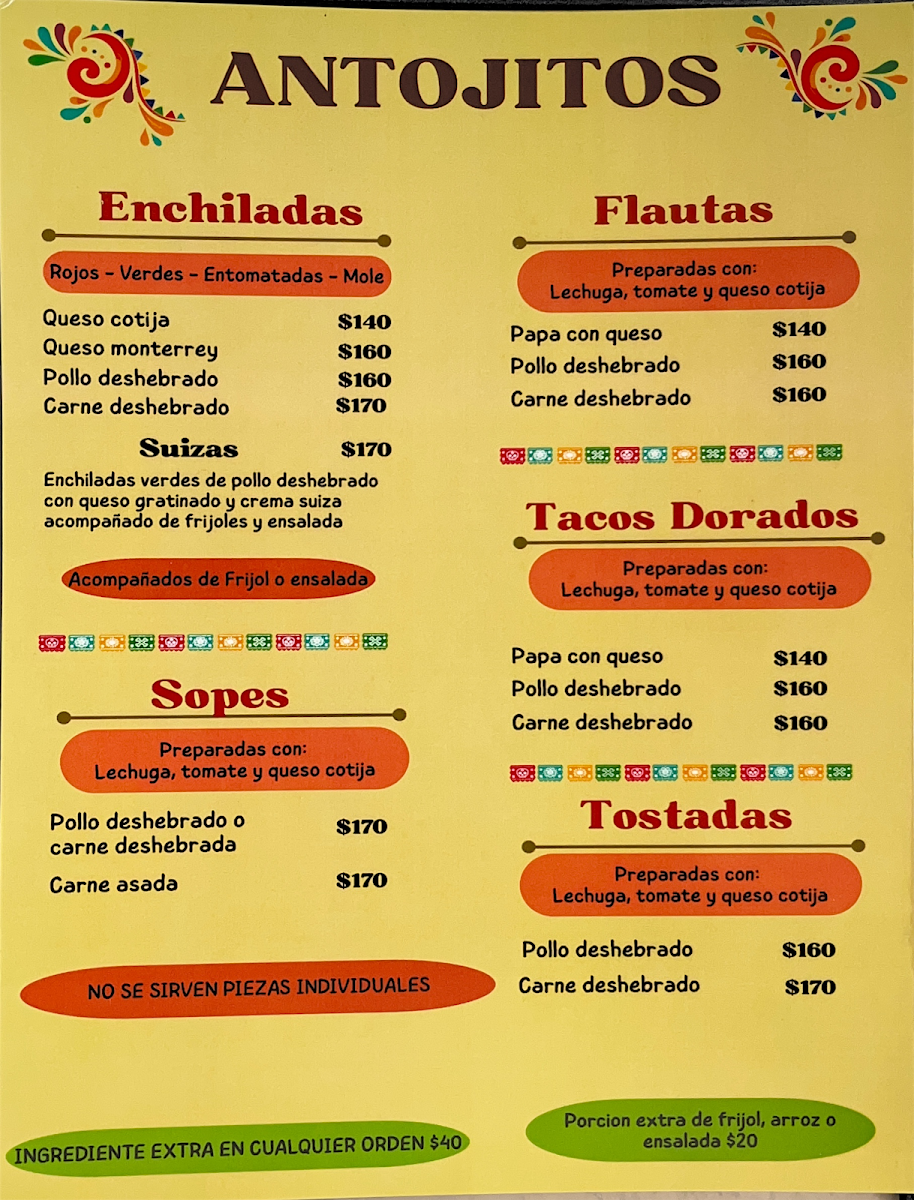 Restaurant Lupita's Menu - Image 1